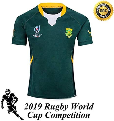 LMTT South Africa Home/Away Rugby Jersey,2019 World Cup Breathable Japan Rugby World Cup Short-Sleeve,Green-XXXL