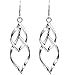 Isenretail Sterling Silver Fashion Earrings for Woman and Girls Double Twist Wave Long Tassels Drop Dangle Earring