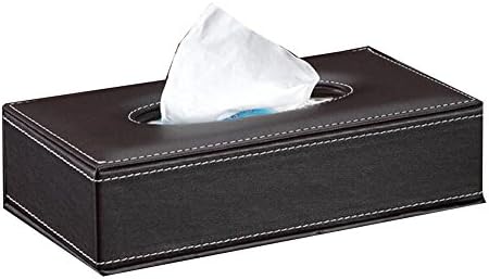 Hfkm Simple Two-color Leather Tissue Box Case Cover for Car Automotive (Brown)
