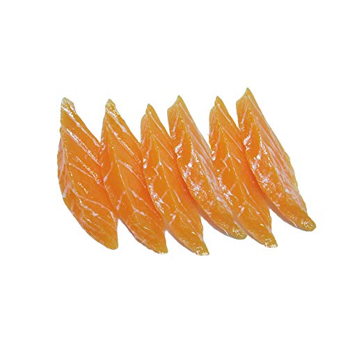 HT 6PCS Salmon Tablets Simulation Food Artificial Fake Food Model Play Food Kids Toy Home Kitchen Party Decoration Store Market Display Photography Props, Color Random (Salmon Tablets)