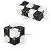 Metal Aluminum Alloy Infinity Cube Fidget Finger Toy - Pocket Size - Infinite Cube Relaxation Stress Reducer for ADD, ADHD, Anxiety, Autism Adult & Kids, Ultra Durable (Silver-Black)