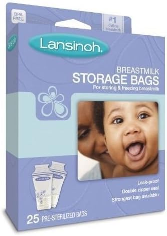 Special pack of 6 Lansinoh 20435 Breastmilk Storage Bags, 25-Count Boxes.