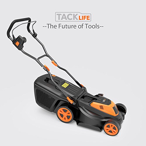 TACKLIFE Lawnmower, 1600W Electric Lawn Mower, Cutting Width 38cm, 6