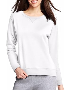 Women's V-Notch Pullover Fleece Sweatshirt (XX-Large, White)