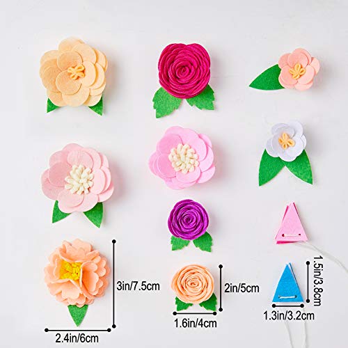 Beinou Felt Flowers for Letter Boards 9 Pack Message Board Decor Flowers with Flags Set DIY Accessories for Party Wedding Home