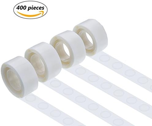 400Pcs Balloon Glue Point Dots Double Side Permanent Adhesive Craft Points for Birthday Wedding Party DIY Project, 4 Rolls