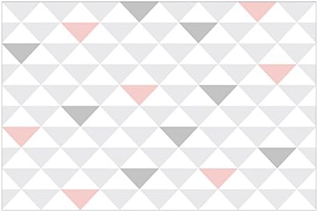 Non-Woven Wallpaper - no.YK65 Triangles Grey White Pink - Mural Wide Wallpaper Wall Mural Photo Feature 3D Wallpaper Wall-Art Wallpaper murals Bedroom Living Room Dimension HxW: 320cm x 480cm