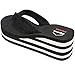 Alpine Swiss Womens Wedge Sandals Striped Platform Thong Flip Flops Black 8 M US