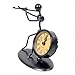 Classic Vintage Old Fashion Iron Art Musician Clock Figure Ornament for Home Office Desk Decoration Gift (C63 Flute)