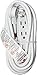 Barium Electric 15 Ft Extension Cord Angled Plug White 15 Foot | 3 Outlets | 16 AWG | 1625 Watt | 13 Amp | 120 Volt - Electronics, Appliances, Power Tools - 3 Prong, 16 Gauge, w/Ground, 110-125V