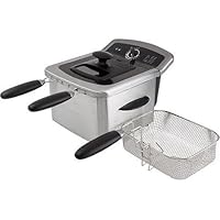 4l Dual Deep Fryer, Stainless Steel Includes Two Small Fryer Baskets and One Large Fryer Basket