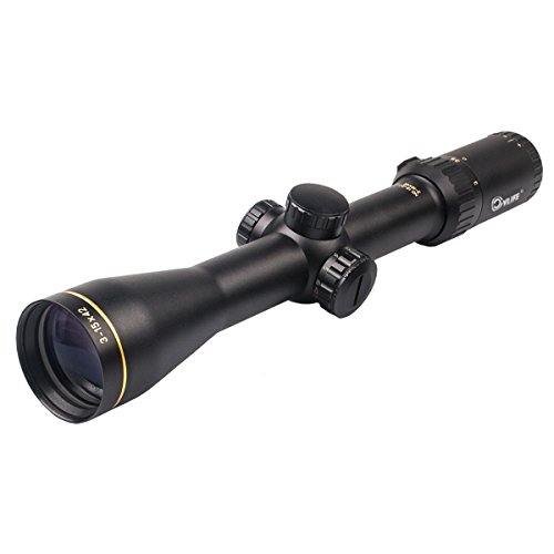 CVLIFE Tactical 3-15x42 IR Red & Green Illuminated Crosshair Optics Hunting Rifle Scope with 20mm Free Mounts