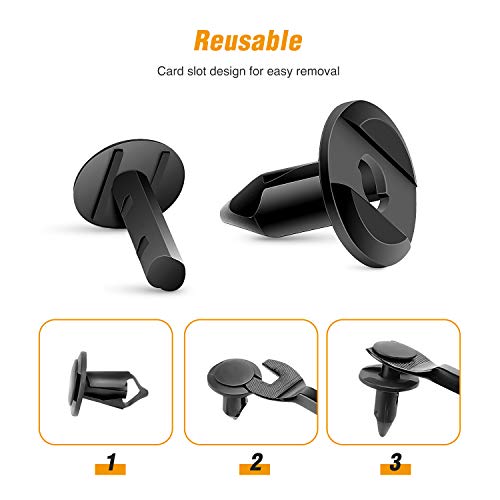 image for GOOACC 100PCS Nylon Bumper Fastener Rivet Clips GM 21030249 Ford N8073