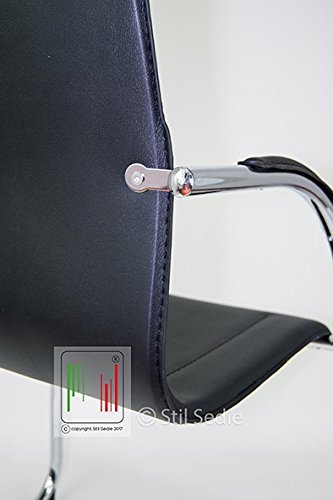 Stil-Sedie-Poltrona-Sedia-Ufficio-Su-Slitta-Modello-Milano-NERO