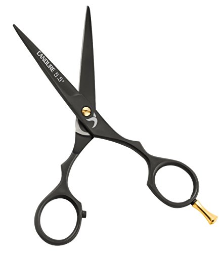 Hairdressing Scissors 5.5" Barber Hair Cutting Thinning Salon Scissors Shears Black Colour with Fine Adjustment Screw By CANDURE (Orange Black Combo) - Thumbnail 6