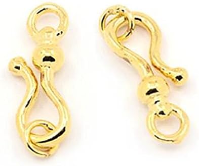 Gold Plate Hook and Eye Clasps---10 Pieces