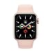 Apple Watch Series 5 (GPS + Cellular, 40MM) - Gold Aluminum Case with Pink Sport Band (Renewed)