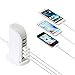 Usb Tower Power Adapter 6-Port Smart IC Tech Charging Station with Quick Charge 2.1 for Galaxy S7/S6/Edge, Note 5, iPhone X, iPhone 8, iPhone 8 Plus, iPhone 7/6s/Plus, iPad, LG, Nexus 6, HTC (White)