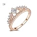 Alonea Women's Crown Tiara Rings Exquisite Princess Tiny Diamond Promise Rings for Her Size 6-9 (Rose Gold 7)