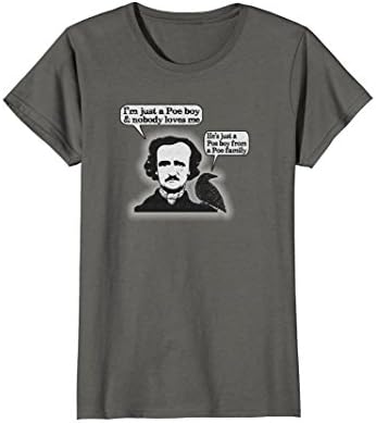 Womens PREMIUM "I'm Just A Poe Boy" Dark T-shirt Large Asphalt