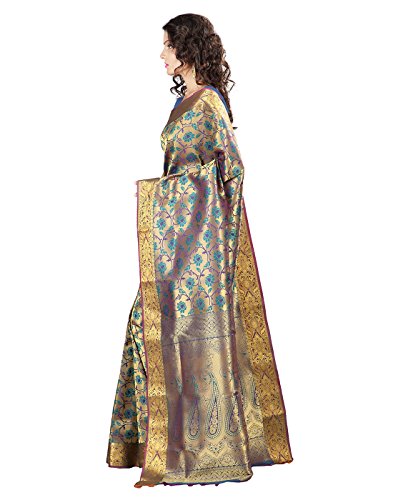 Janasya Women's Rama Kanchipuram Art Silk Brocade Saree - Image 3