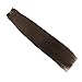 Moresoo 80 Grams Darkest Brown Hair Extensions Brown 16 Inch Flip on Extensions Remy Human Hair Color #2 One Piece Human Hair Extensions Double Weft