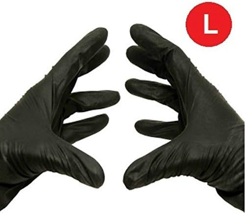 Black Nitrile Powder Free Disposable Gloves Non-Medical Size-Large 3.5 Mil Thick 100/Box