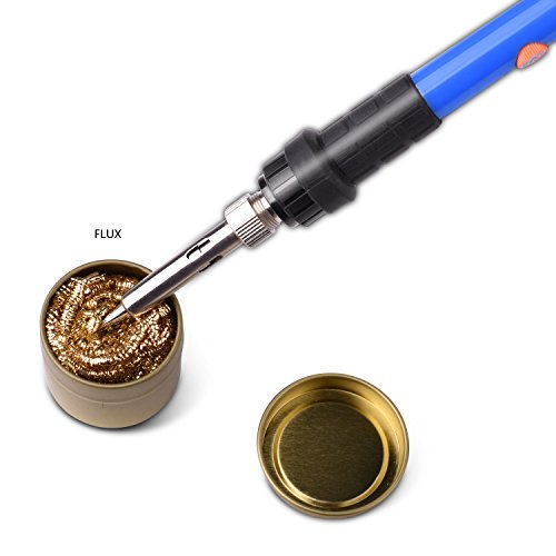 KINCREA Soldering Iron Kit Electronics with ON/OFF Switch and Adjustable Temp, Welding Tool Soldering Gun with 5 Soldering Tips, Desoldering Pump, Metal Stand with Sponge, Solder Wire, ESD Tweezers