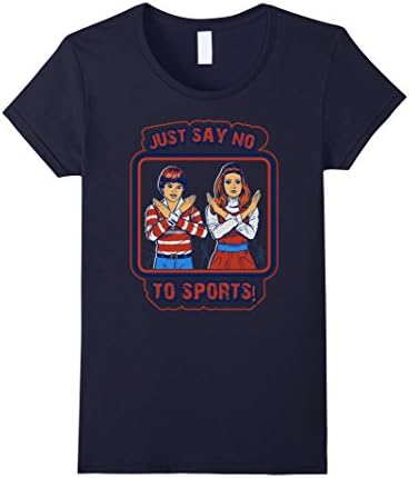 Womens Just Say No To Sports T-Shirt Large Navy