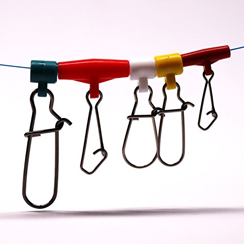 SUPERTHEO Fishing Swivels Duo Lock Line Sinker Slides Hook Shank Clip Connector Swivels Pack of 50pcs