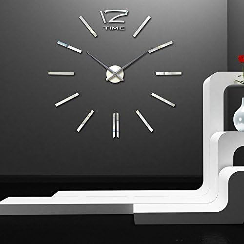 Metro Global 3D DIY Large Acrylic Wall Clock (Silver)