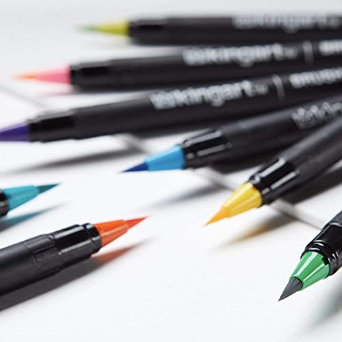 KINGART Pro Brush Pens, 24 Colors for Real Watercolor Painting with