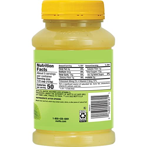 MOTT’S NO SUGAR ADDED APPLESAUCE, 23 OZ JAR