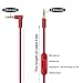 Replacement Beats Audio Cable Cord Wire with Inline Remote and Microphone for Beats by Dr. Dre Headphones Solo Studio Pro Detox Wireless Mixr Executive Pill (Red)thumb 1