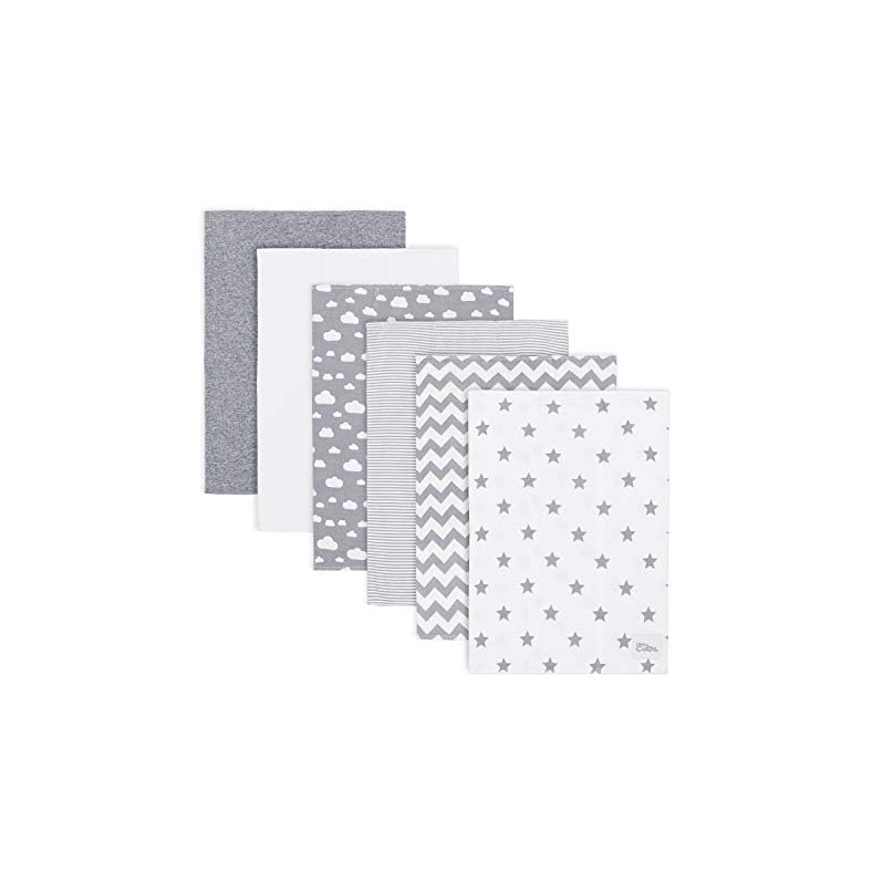 Burp Cloths 6 Pack Large 100% Cotton Washcloths Double Layered Burping Cloths Extra Absorbent and Soft for Boys and…