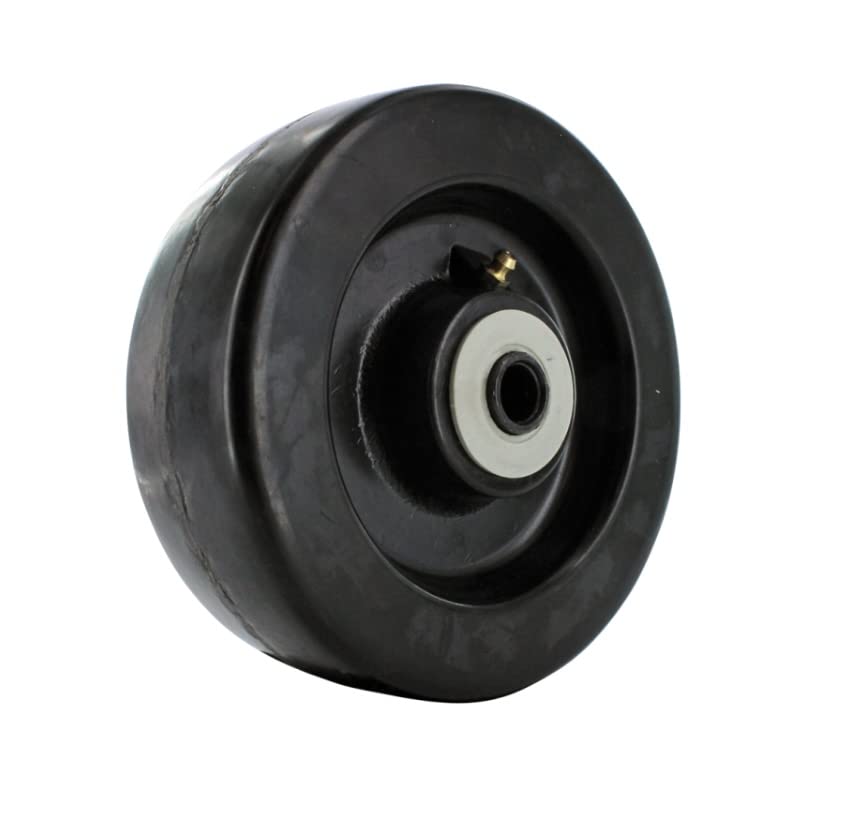 View 1 of 4"5"6" Diameter X 2" Width Phenolic Wheel,Black Flat Tread, Medium/Heavy Duty with 1/2? Roller Bearings. 800-1300 lbs Capacity (6" 1-Pack [ 1 Wheel ])