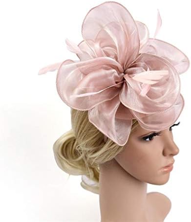 Hat Feather Flower Headpiece Wedding Fascinator Corsage Brooch Pin Hair Clip for Ladies Day