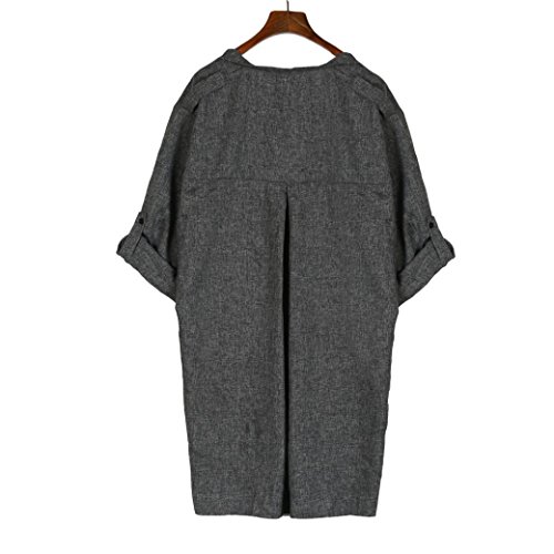 Sumen Womens Long Cloak Jackets Loose Overcoat Pluse Size Cardigan (XXXL, Gray) - Thumbnail 2