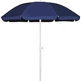 AMMSUN 6FT Portable Picnic Outdoor Canopy Sunshade Beach Umbrella with Tilt Function, Small Patio Umbrella - UPF 50+ protection Garden Umbrella 6' Navy Blue Patio Umbrella