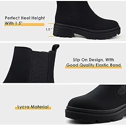 JABASIC Women Lycra Chelsea Boots Low Heel Elastic