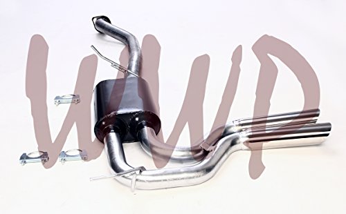 Performance Racing Dual 3.00" Cat Back Exhaust Muffler System Kit With Polished Tips For 1999-2006 Chevy/GMC GM Silverado/Sierra 1500 4.8L/5.3L V8, Extended Cab Short Bed Only