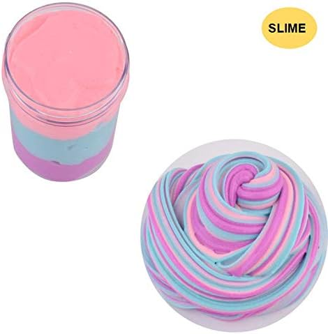 Saying 3-Color Designed Fluffy Cloud Slime - Cotton Candy Scented, Unicorn Slime Kit Supplies Stuff for Girls Making Slime, Colorful Sludge Great Toy For Any Child Favor, Gift, Birthday (Style - e)