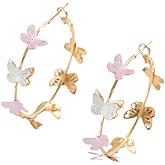 Butterfly Earrings for Women Dainty Butterfly Hoop Earrings Statement Holiday Party Jewelry