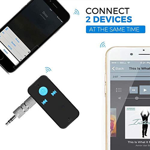 Bluetooth Receiver, Wireless Bluetooth Car Aux Receiver Headphones 3.5mm Jack Adapter with TF Card Slot, Portable Hands-Free Audio Car Kits Stereo System