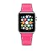 valkit Bands Compatible with Apple Watch Band 38mm 40mm 42mm 44mm, Genuine Leather Strap Bracelet Replacement Wristband with Metal Adapter for Women Men iWatch SE 6 5 4 3 2 1, Single Tour - Hot Pink