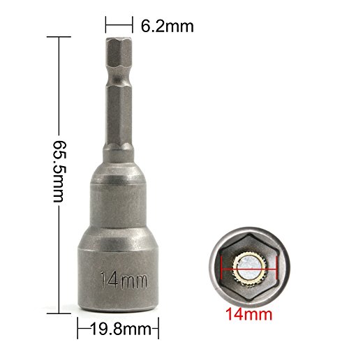 Electronic Quickly Change Magnetic Nut Setter He-Shank Socket Adapter Set Power Nut Diver 10 Pieces 6,7,8 ,9,10,11,12,13,14 mm