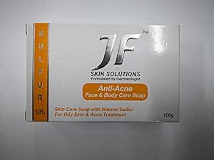 Jf Slin Solution Anti Acne Face Body Care Soap 100g With 10 Sulphur Skin Beauty Personal Care Amazon Com