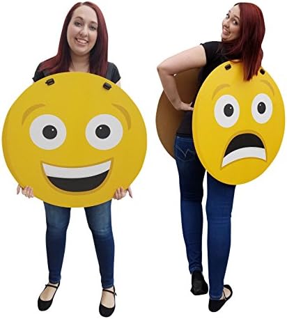 Cardboard PeopleHappy/Sad Emoji Costume - Cardboard People Cardboard Costume