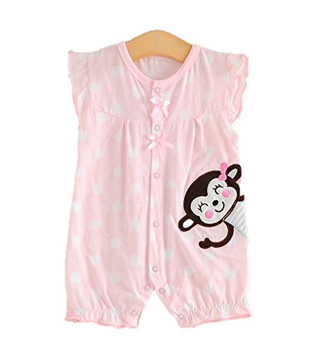 Monvecle Unisex Baby 2 Pack Summer Romper Playwear Short Sleeved Jumpsuit Set Knot 18M