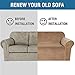Velvet Plush Stretch Sofa Slipcover Sofa Cover Furniture Protector Couch Soft with Elastic Straps for Anti-Slip, High Stretch Velvet Plush Sofa Slipcovers for 3 Seater Sofa(Large, Luggage)